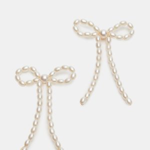 PEARL BOW EARRINGS IVORY