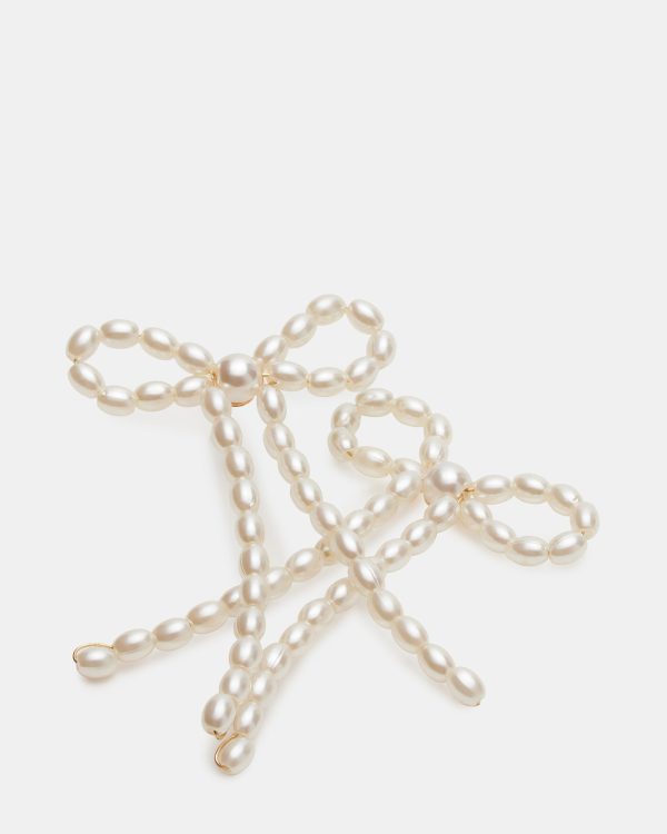 PEARL BOW EARRINGS IVORY - Image 2