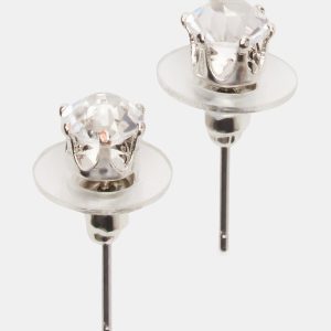 CRYSTAL STUD EARRINGS SILVER