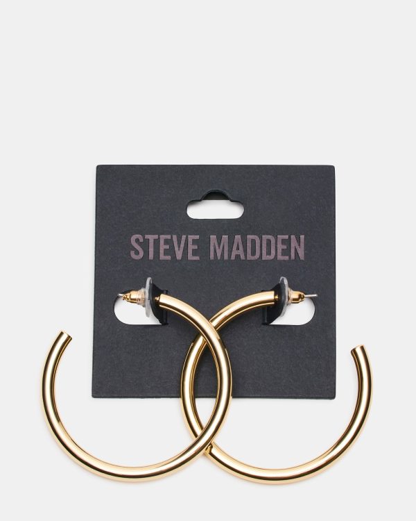SKINNY HOOP EARRING GOLD - Image 3