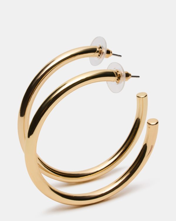 SKINNY HOOP EARRING GOLD - Image 2