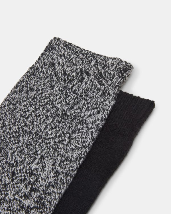 FALL 2 PACK MARLED KNEE HIGH SOCKS BLACK - Image 2