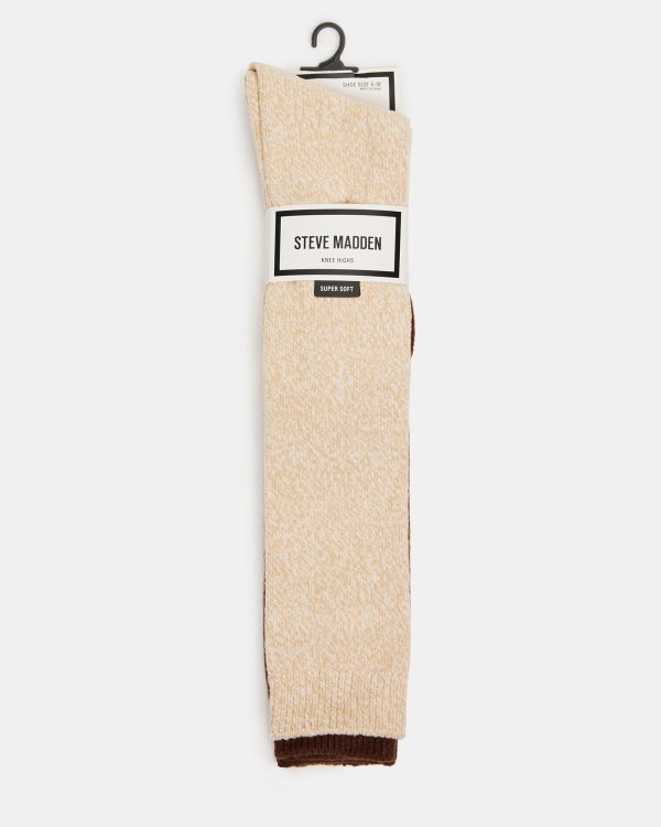 FALL 2 PACK MARLED KNEE HIGH SOCKS TAN - Image 3