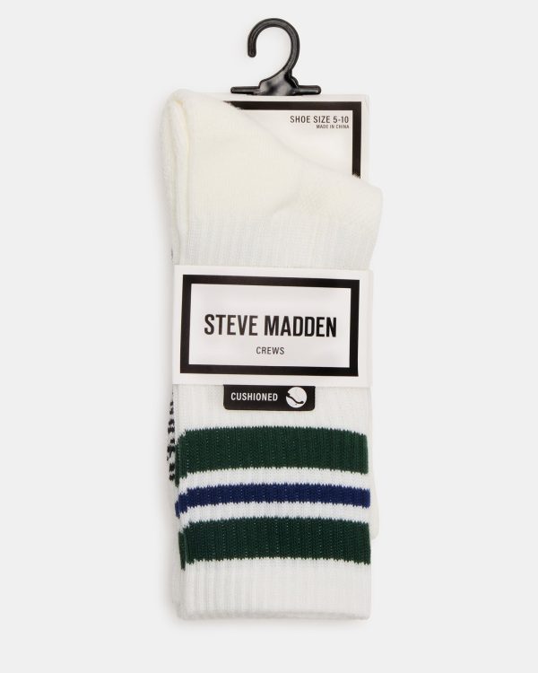 WYNN 2 PACK STRIPE ATHLEISURE SOCKS EGRET - Image 3