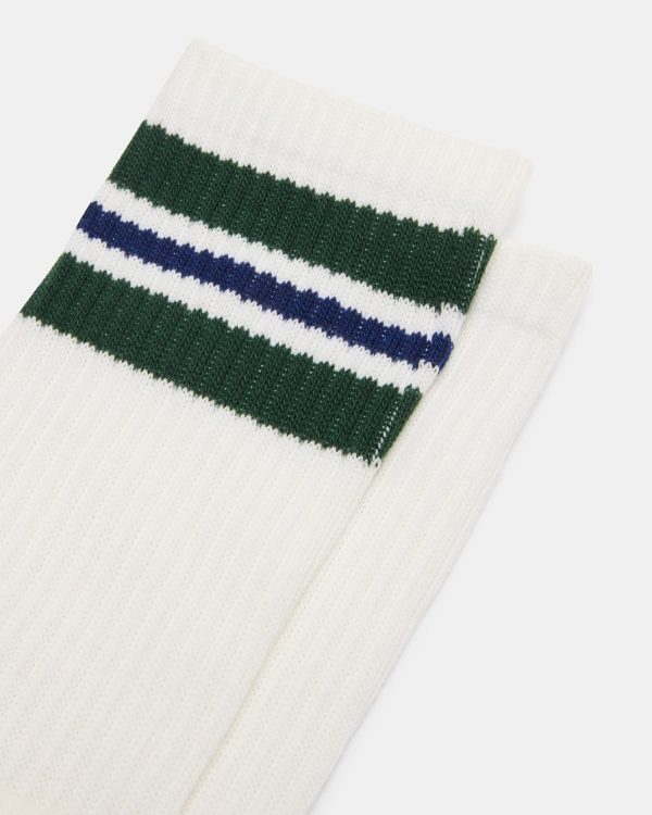 WYNN 2 PACK STRIPE ATHLEISURE SOCKS EGRET - Image 2