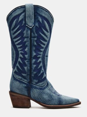ALBANY DENIM FABRIC WIDE CALF