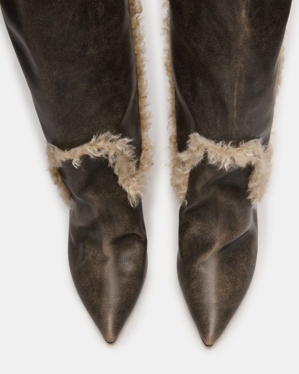 BADDIE FAUX FUR BROWN DISTRESSED - Image 4