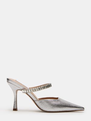 BRECKI SILVER LEATHER RHINESTONES - SM REBOOTED