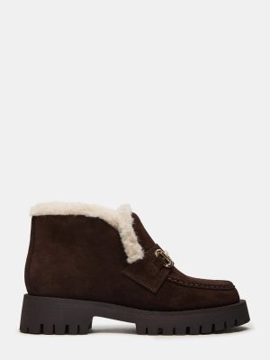 LEON FAUX FUR CHOCOLATE BROWN SUEDE