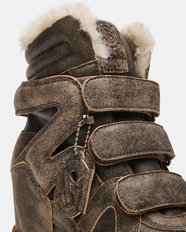 MAVIS FAUX FUR BROWN DISTRESSED - Image 3