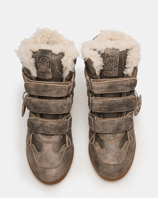 MAVIS FAUX FUR BROWN DISTRESSED - Image 4