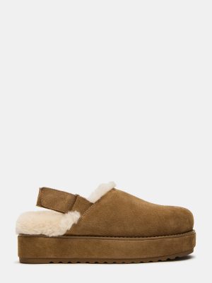 MELLOW FAUX FUR COGNAC SUEDE