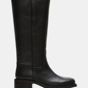 RIGGS BLACK LEATHER WIDE CALF