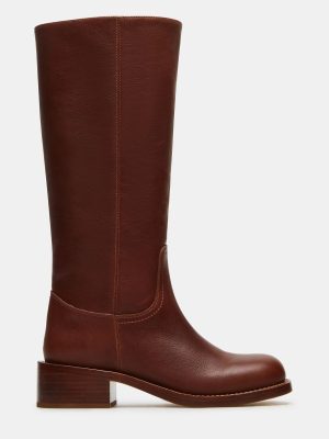 RIGGS RUST LEATHER WIDE CALF