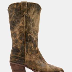 ALBANY BROWN DISTRESSED WIDE CALF