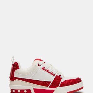 SKATER RED/WHITE RHINESTONES