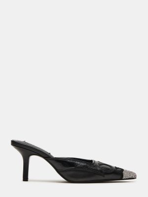 THORIN BLACK LEATHER RHINESTONES