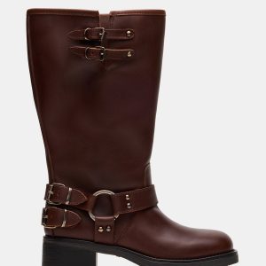 ASTOR BROWN LEATHER WIDE CALF